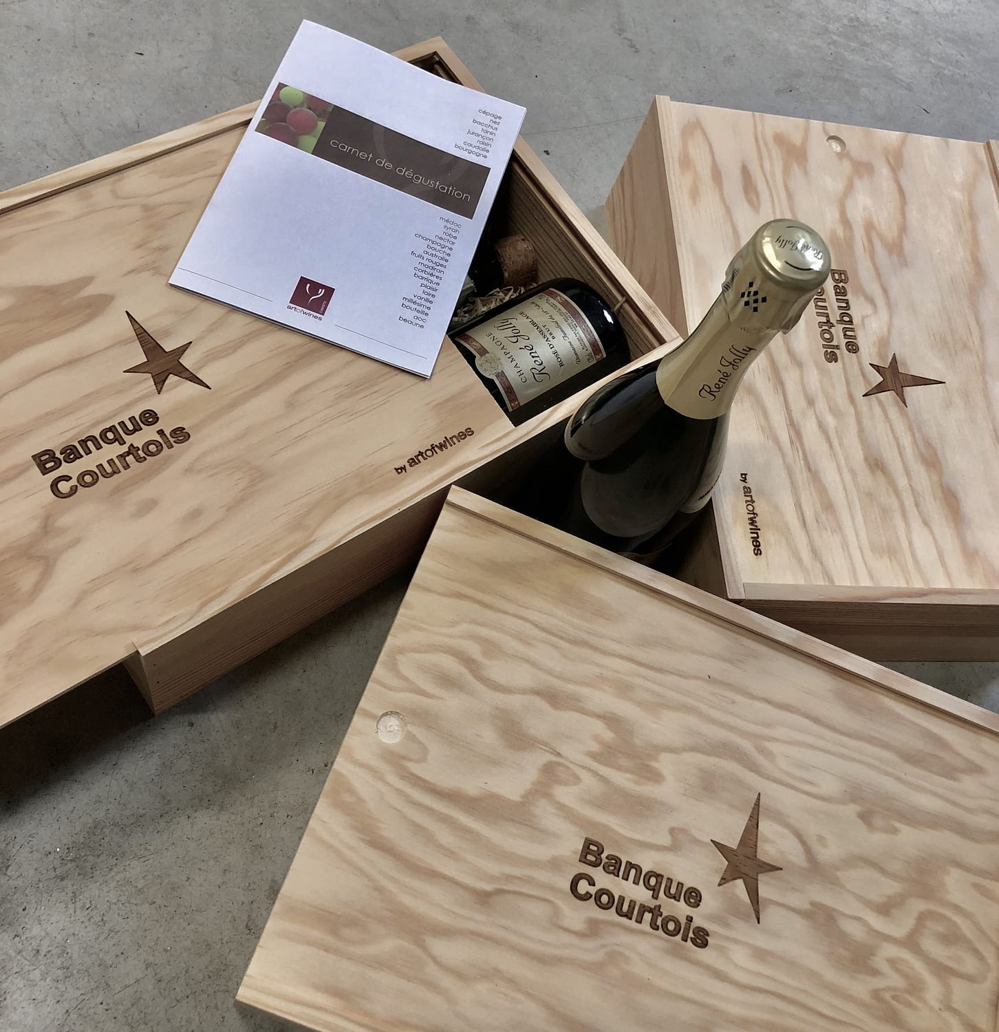 cadeaux d'affaires pour la Banque Courtois
